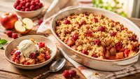 Fruchtiger Apfel-Himbeer Crumble