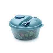 Salatbox mit Besteck & Dressingbehälter 